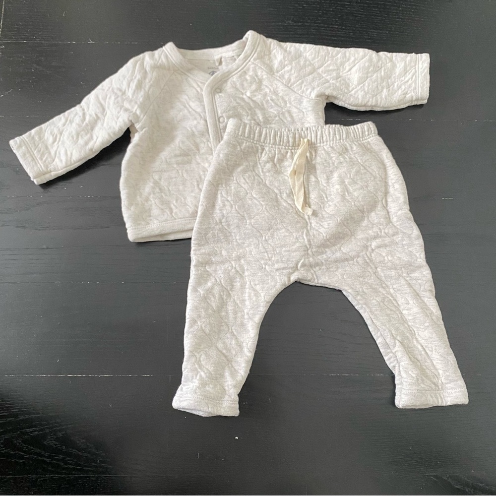 Petit Bateau quilted grey sweat suit
